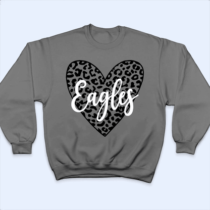 Leopard Heart School Mascot - Personalized Custom T Shirt - Birthday, Loving, Funny Gift for Teacher, Kindergarten, Preschool, Pre K, Paraprofessional