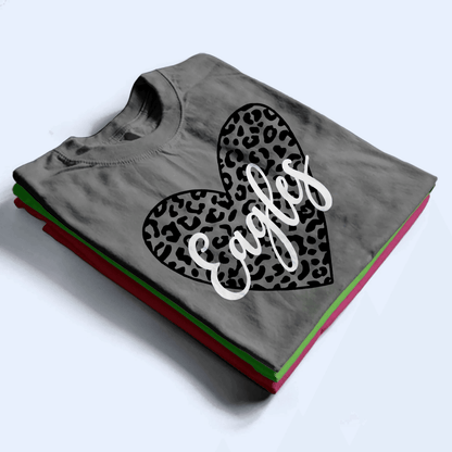 Leopard Heart School Mascot - Personalized Custom T Shirt - Birthday, Loving, Funny Gift for Teacher, Kindergarten, Preschool, Pre K, Paraprofessional