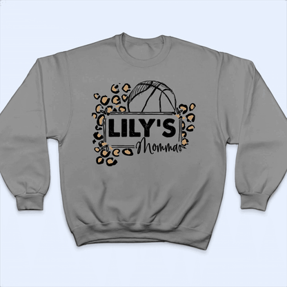 Leopard Print Sport Mom Design - Baseball/Softball/Football Personalized Custom T Shirt - Gift for Grandma/Nana/Mimi, Mom, Wife, Grandparent