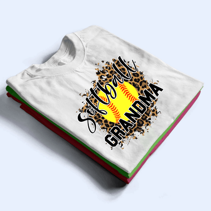 Leopard Sport Grandma - Personalized Custom T Shirt - Birthday, Loving, Funny Gift for Grandma/Nana/Mimi, Mom, Wife, Grandparent