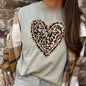 Leopard Print Heart, Comfort Colors Tshirt, Valentine's Day