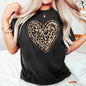 Leopard Print Heart, Comfort Colors Tshirt, Valentine's Day