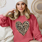 Leopard Print Heart, Sweatshirt, Valentine's Day