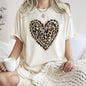 Leopard Print Heart, Comfort Colors Tshirt, Valentine's Day