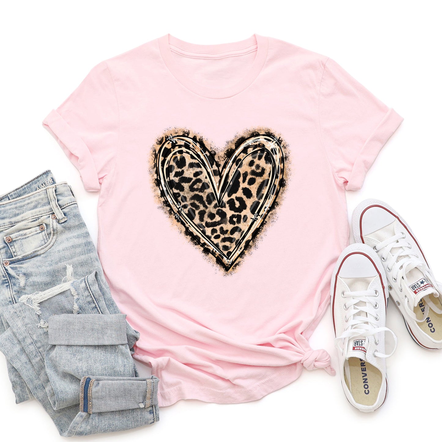Leopard Print Heart, Super Soft Tshirt, Valentine's Day