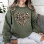 Leopard Print Heart, Sweatshirt, Valentine's Day