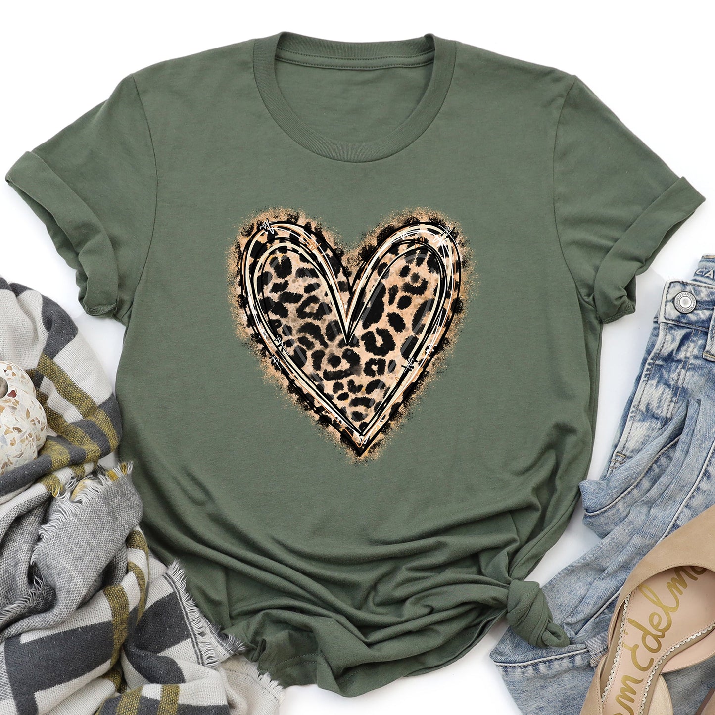 Leopard Print Heart, Super Soft Tshirt, Valentine's Day