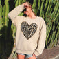 Leopard Print Heart, Sweatshirt, Valentine's Day