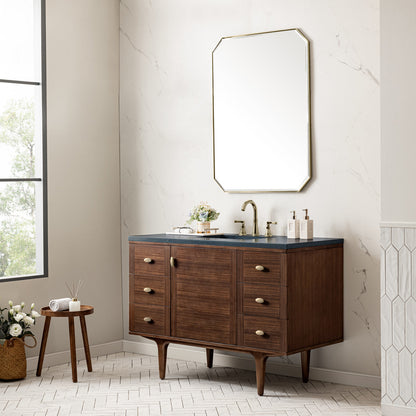 Amberly 48" Single Vanity Cabinet, Mid-Century Walnut