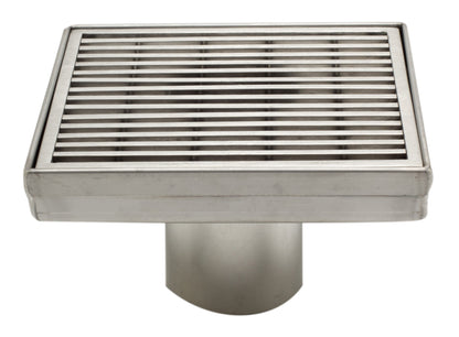 ALFI brand  ABSD55D 5" x 5" Square Stainless Steel Shower Drain with Groove Lines
