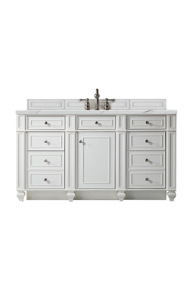 Bristol 60" Single Vanity Cabinet, Bright White