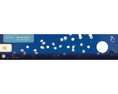 Micro Wire String Lights - 100 LED - Warm White - Silver Wire