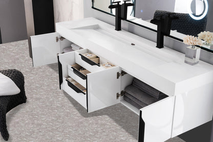 Columbia 72" Double Wall Mount Vanity Cabinet