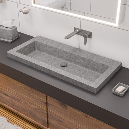 ALFI brand  ABCO7055 Solid Concrete Gray Matte Cap Bathroom Sink Drain