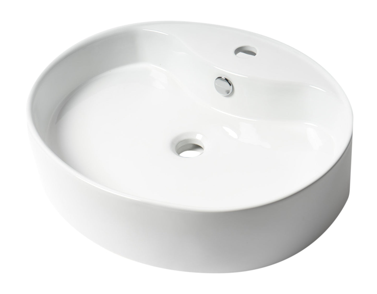 ALFI brand  ABC910 White 22" Oval Above Mount Ceramic Sink with Faucet Hole
