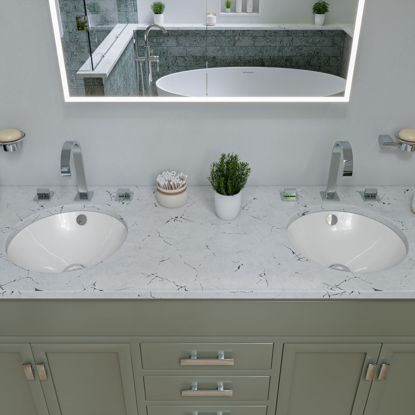 ALFI brand AB1336 Gooseneck Widespread Bathroom Faucet