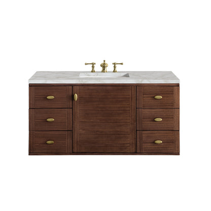 Amberly 48" Single Vanity Cabinet, Mid-Century Walnut
