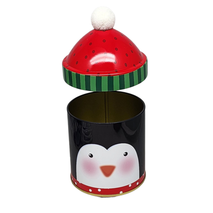 Gift Tin with Pom Pom Hat - Penguin