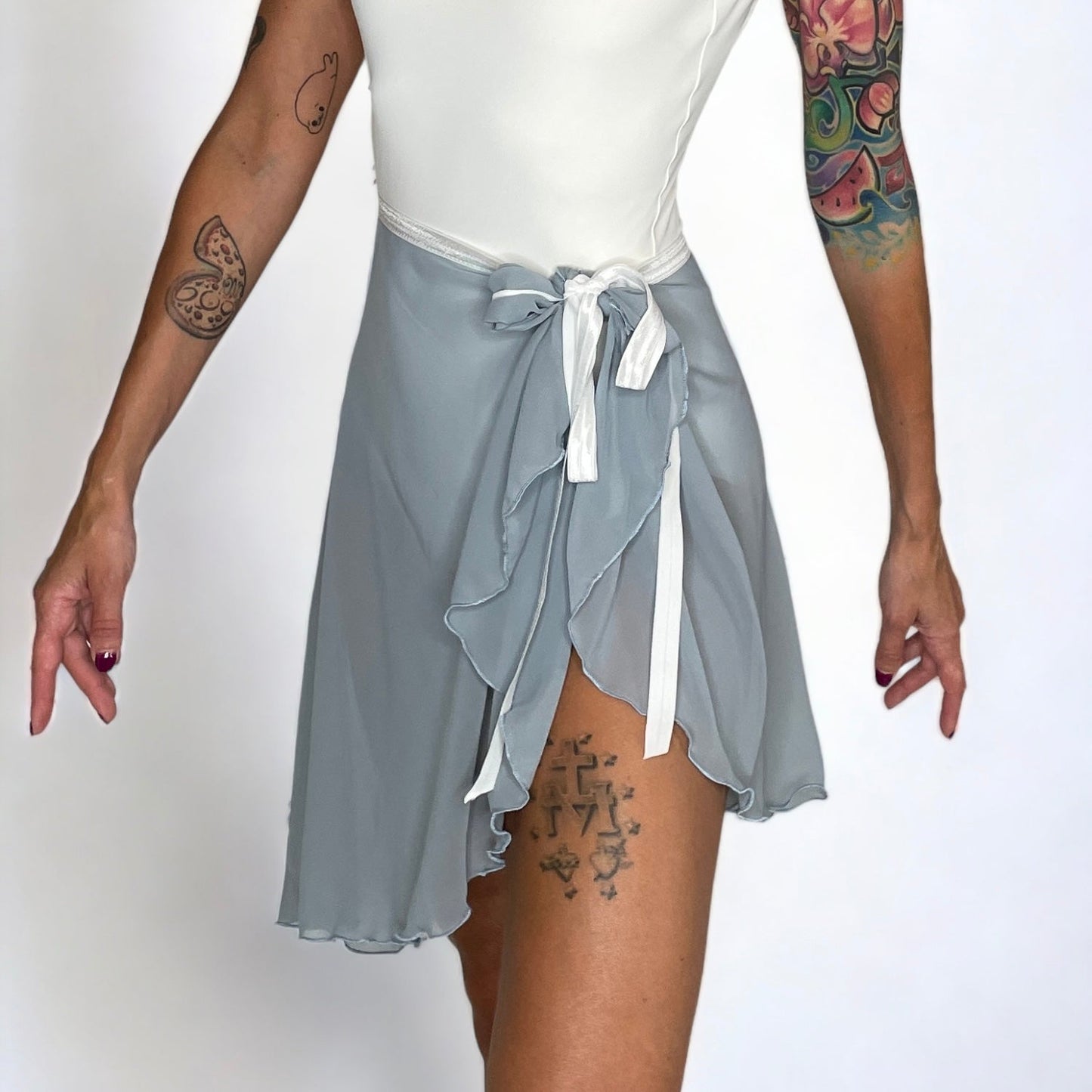 Glacier Blue Chiffon Ballet Wrap Skirt - Contemporary