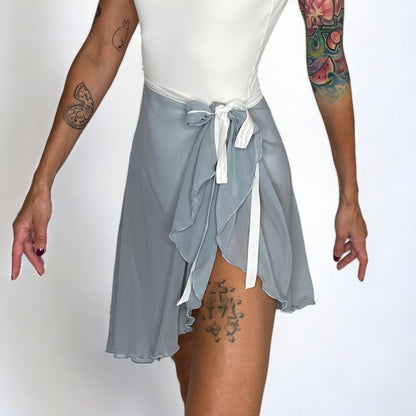 Glacier Blue Chiffon Ballet Wrap Skirt - Contemporary