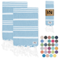 Istanbul Classic Turkish Hand Towel Set of 2 for Kitchen, Bath, Beach, Gym, and Yoga 17"x30"