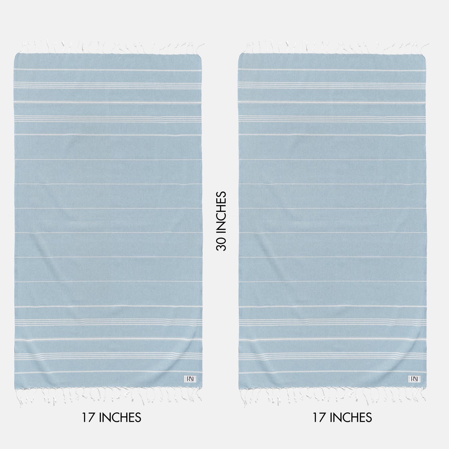 Istanbul Classic Turkish Hand Towel Set of 2 for Kitchen, Bath, Beach, Gym, and Yoga 17"x30"