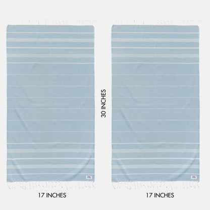 Istanbul Classic Turkish Hand Towel Set of 2 for Kitchen, Bath, Beach, Gym, and Yoga 17"x30"