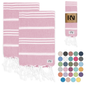 Istanbul Classic Turkish Hand Towel Set of 2 for Kitchen, Bath, Beach, Gym, and Yoga 17"x30"