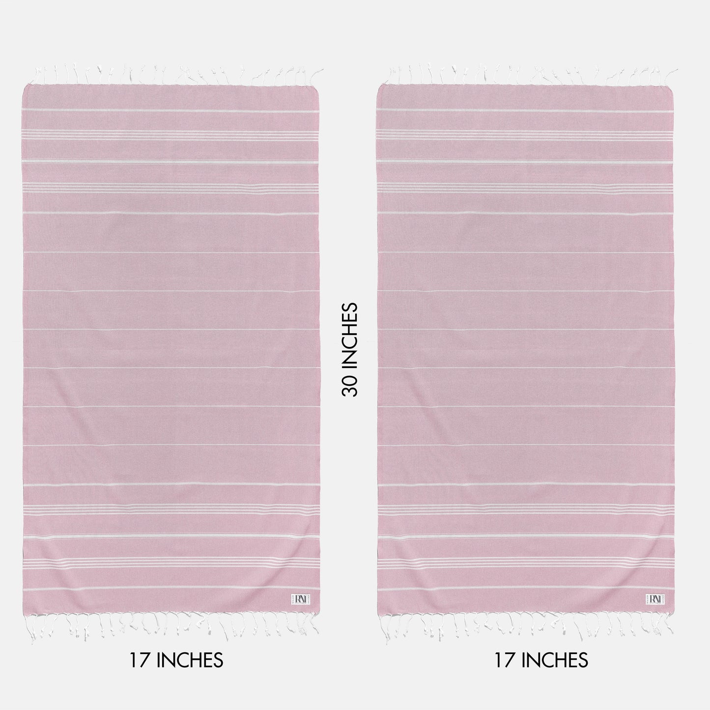 Istanbul Classic Turkish Hand Towel Set of 2 for Kitchen, Bath, Beach, Gym, and Yoga 17"x30"