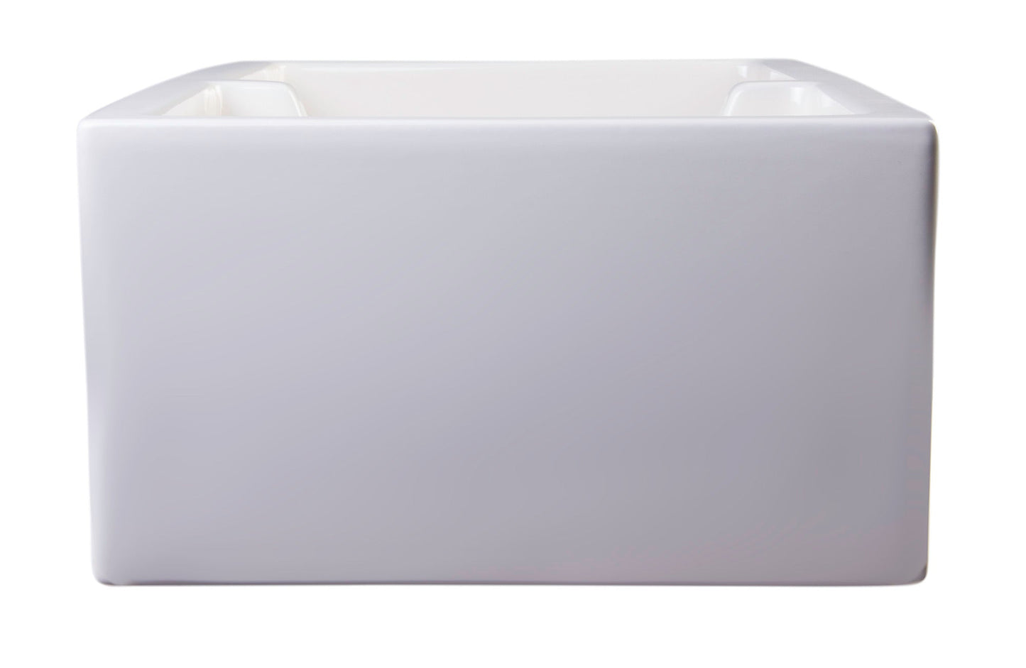 ALFI brand AB3618ARCH Arched Apron Thick Wall Fireclay Double Bowl Farm Sink
