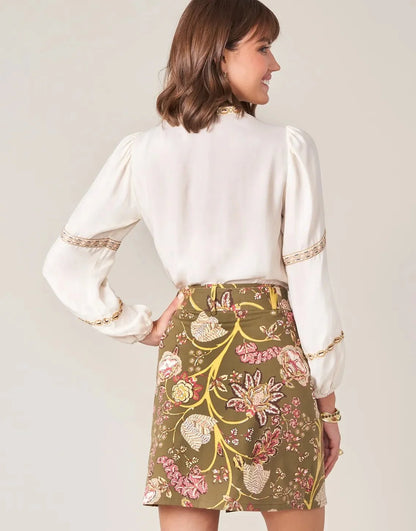 Linden Stretch Skirt - Jones Hundred Olive
