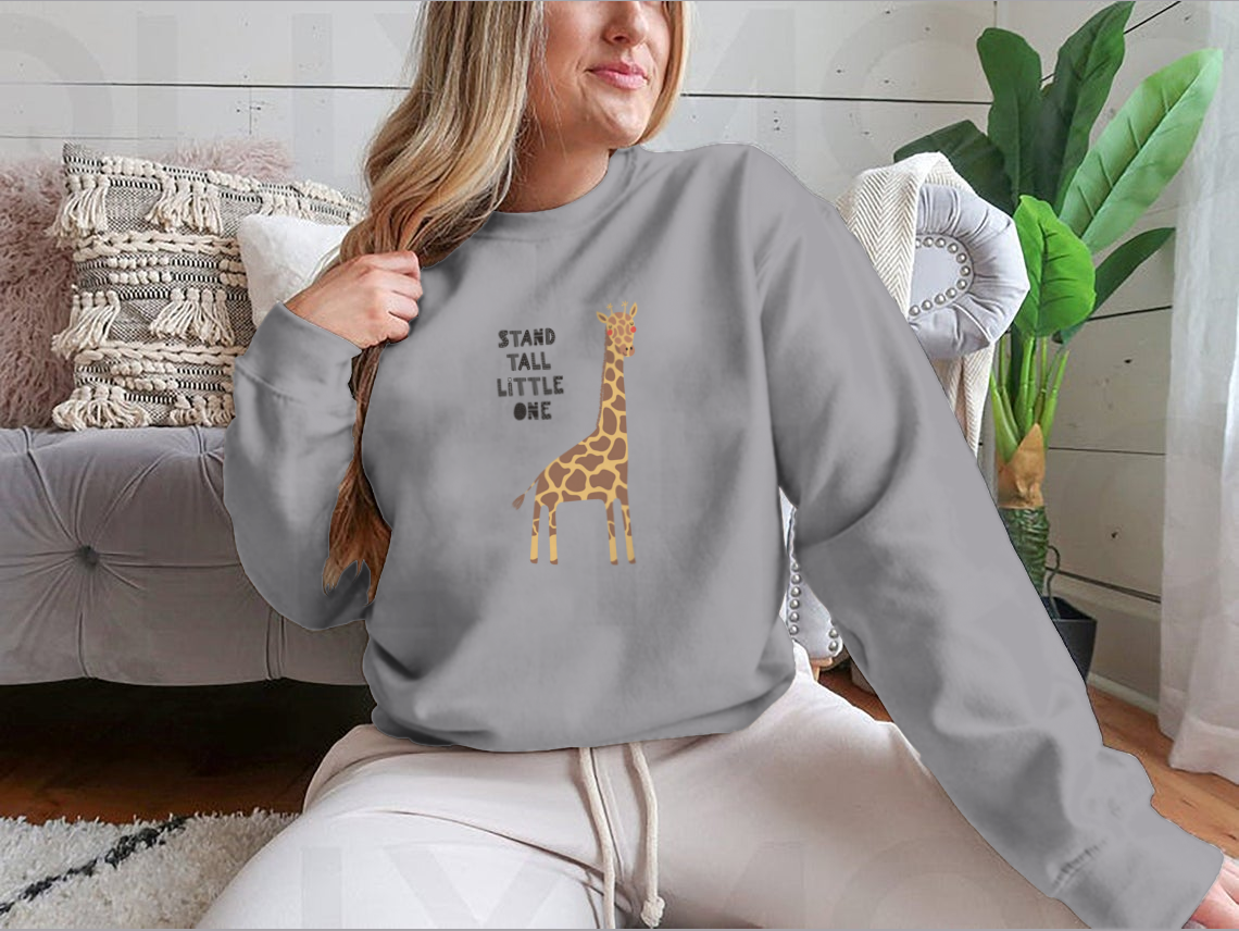 Hand Drawn Vector Illustration Of A Cute Funny Giraffe, With Lettering | Binge T-shirt Shop