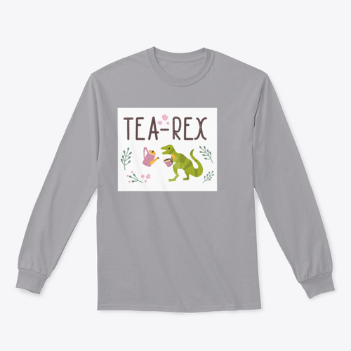 Dino Quote Tea Rex Tyrannosaurus With Cup And Kettle Lettering And