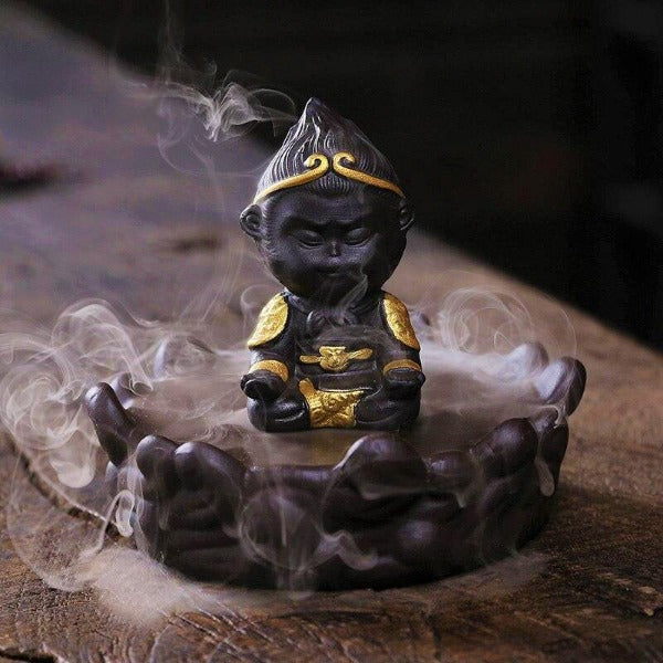 Glass Little Monk Backflow Incense Burner
