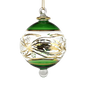 Floral Etched 3" Glass Ball - Green