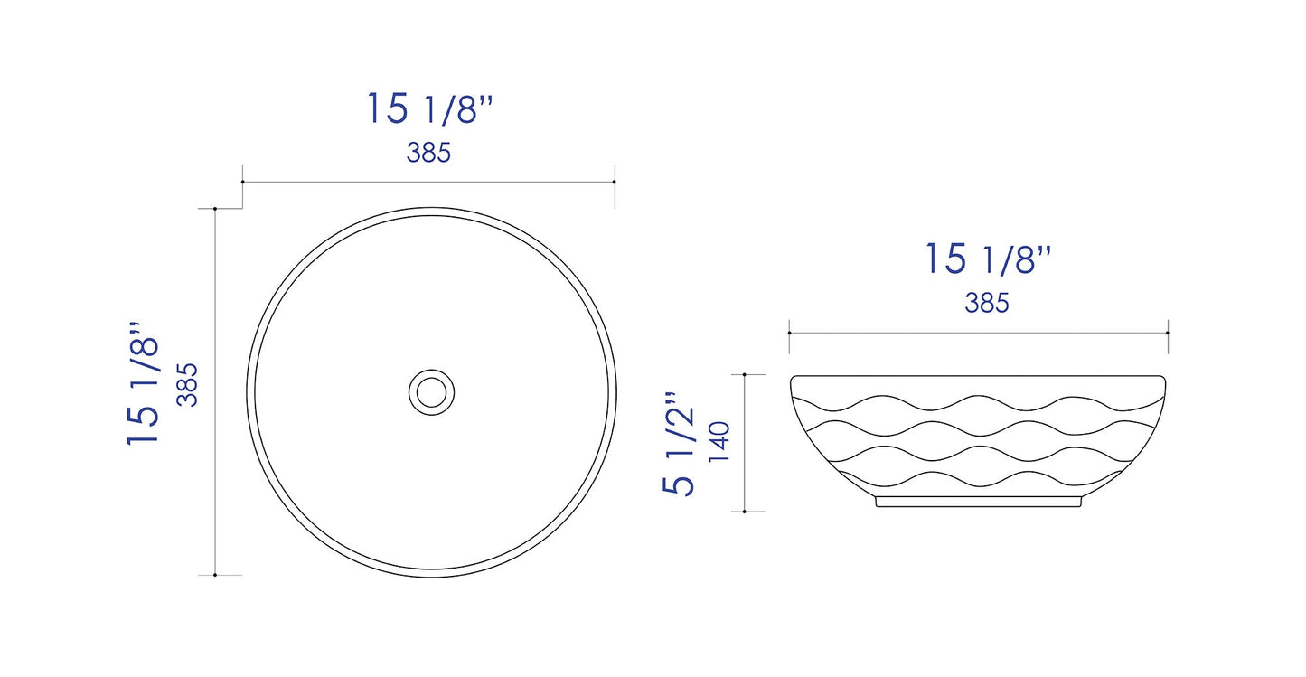 ALFI brand  ABC909 White 17" Decorative Round Vessel Above Mount Ceramic Sink