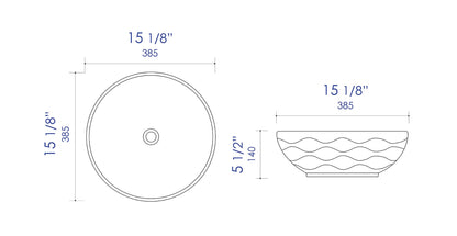 ALFI brand  ABC909 White 17" Decorative Round Vessel Above Mount Ceramic Sink