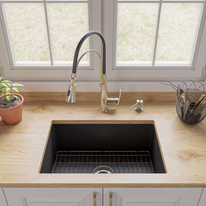 ALFI brand ABF2718UD 27" x 18" Fireclay Undermount / Drop In Firelcay Kitchen Sink