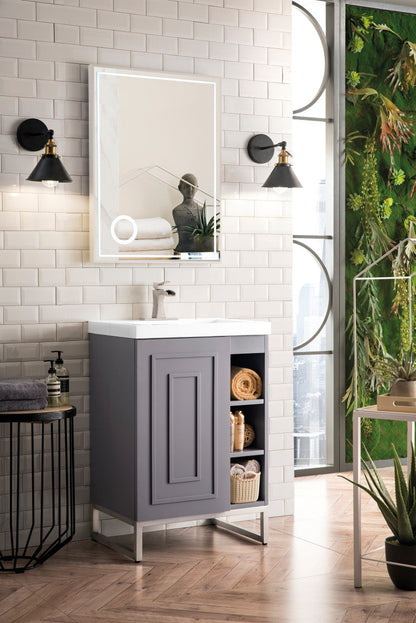 Alicante 24" Single Vanity with White Glossy Composite Stone Top