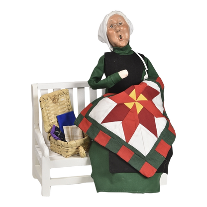 Amish Grandmother on Bench