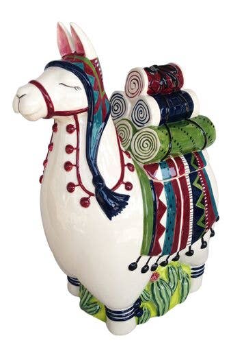 Ceramic Llama Cookie Jar, Salt & Pepper Shakers, or Teapot – Colorful Hand-Painted Kitchen & Dining Décor