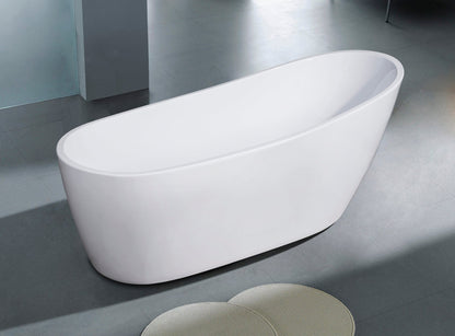 ALFI brand  AB8826 68 inch White Oval Acrylic Free Standing Soaking Bathtub