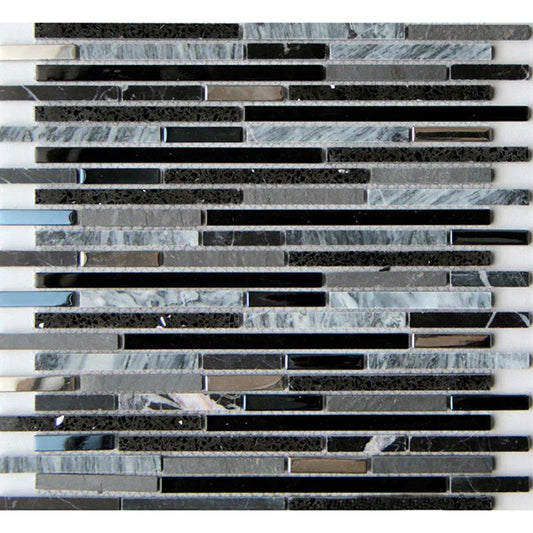LLuvia Mirror Glass & Stone Mix Mosaic