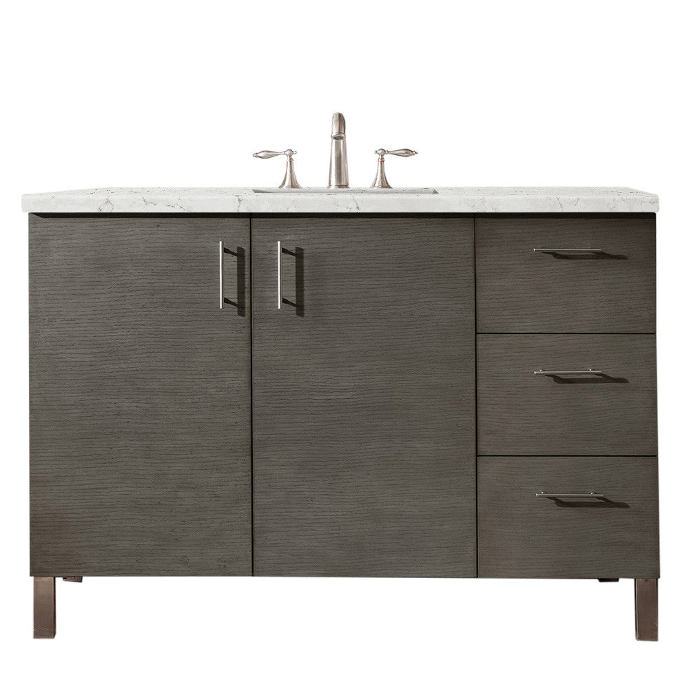 Metropolitan 48" Single Vanity Cabinet, Silver Oak