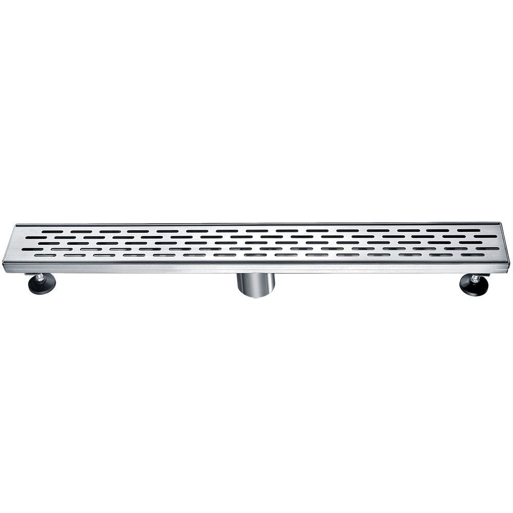 ALFI brand  ABLD24C 24" Long Modern Stainless Steel Linear Shower Drain with Groove Holes