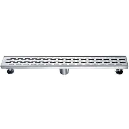 ALFI brand  ABLD24C 24" Long Modern Stainless Steel Linear Shower Drain with Groove Holes