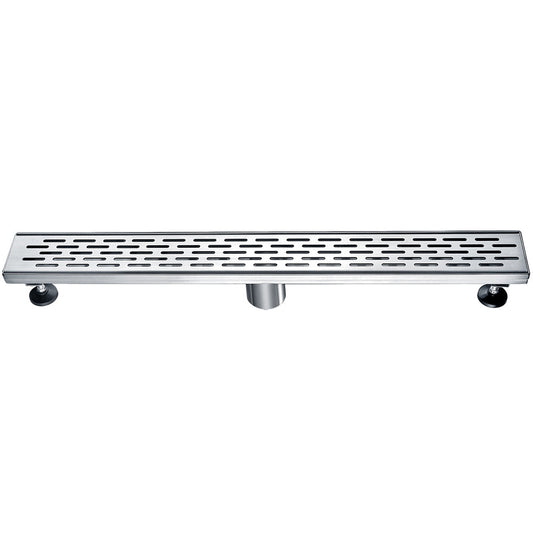 ALFI brand  ABLD24C 24" Long Modern Stainless Steel Linear Shower Drain with Groove Holes