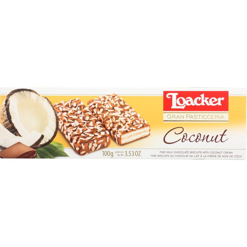 Loacker Gran Pasticceria Patisserie Coconut Cookie 100g, 3.53 Oz