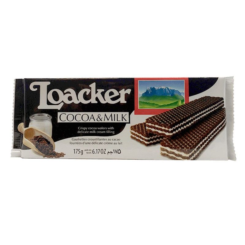 Delicious Loacker Cocoa Milk Wafers - 1 Package of Irresistible Crispy Delight