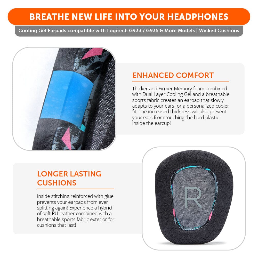 Logitech G933 / G935 & More Earpads - WC FreeZe Cooling Gel